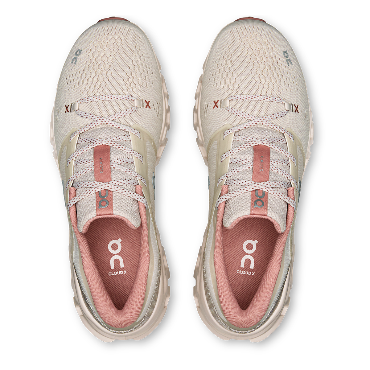 Tenis On Cloud X 5 Mujer - Perla / Beige ostra - vista 3